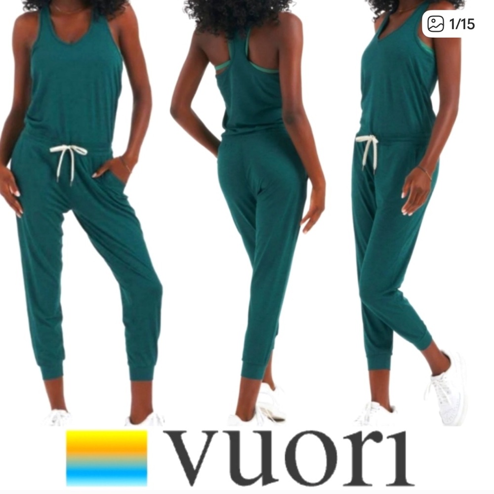 Vuori Lux Women's Jumpsuit in Jade Heather L brand new NWT